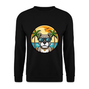Bully Kutta Chien Race Dessin Animé Lunettes De Soleil Plage - Sweat-shirt Unisexe - noir - Devant - Alina (178cm) & Michal (187cm)