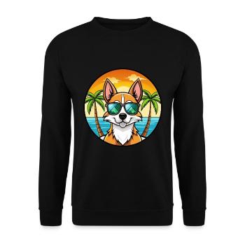 Chilean Fox Terrier Dog Breed Cartoon Sunglasses - Unisex Sweatshirt - black - Front - Alina (178cm) & Michal (187cm)