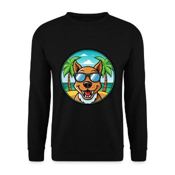 Drever Dog Breed Cartoon Sunglasses Beach - Unisex Sweatshirt - black - Front - Alina (178cm) & Michal (187cm)