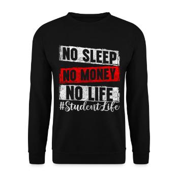 Study Lifestyle Exam - Unisex Sweatshirt - black - Front - Alina (178cm) & Michal (187cm)