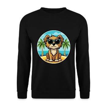 Englische Spielzeug Spaniel Hund Rasse Cartoon Sonnenbrille - Unisex Pullover - Schwarz - Vorne - Alina (178cm) & Michal (187cm)