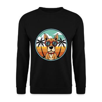 French Gascony Pointer Dog Breed Cartoon Beach - Unisex Sweatshirt - black - Front - Alina (178cm) & Michal (187cm)