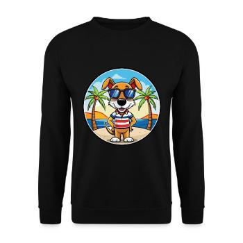 Lunettes de soleil de dessin animé de race de chien de chasse tricolore français - Sweat-shirt Unisexe - noir - Devant - Alina (178cm) & Michal (187cm)