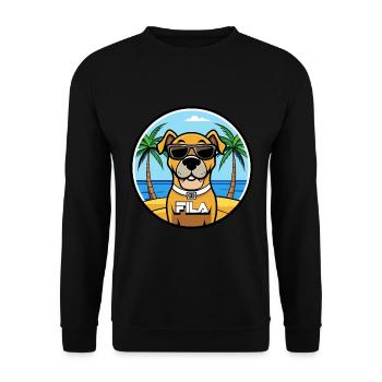 Brasileiro Chien Race Dessin Animé Lunettes De Soleil Plage - Sweat-shirt Unisexe - noir - Devant - Alina (178cm) & Michal (187cm)