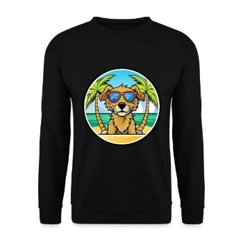Fauve De Bretagne Hunderasse Cartoon Sonnenbrille Strand - Unisex Pullover - Schwarz - Vorne - Alina (178cm) & Michal (187cm)