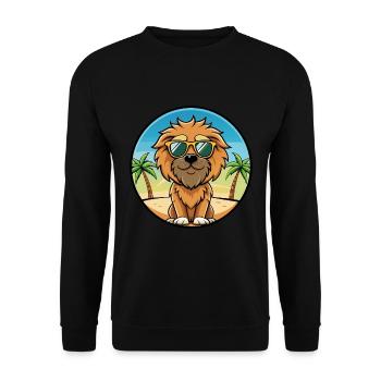 Griffon Fauve De Bretagne Hunderasse Cartoon Strand - Unisex Pullover - Schwarz - Vorne - Alina (178cm) & Michal (187cm)
