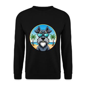 Giant Schnauzer Dog Breed Cartoon Sunglasses Beach - Unisex Sweatshirt - black - Front - Alina (178cm) & Michal (187cm)