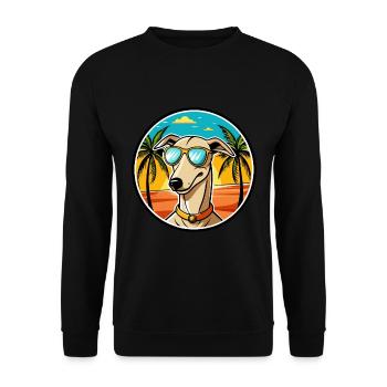 Greyhound Chien Race Dessin Animé Lunettes De Soleil Plage - Sweat-shirt Unisexe - noir - Devant - Alina (178cm) & Michal (187cm)
