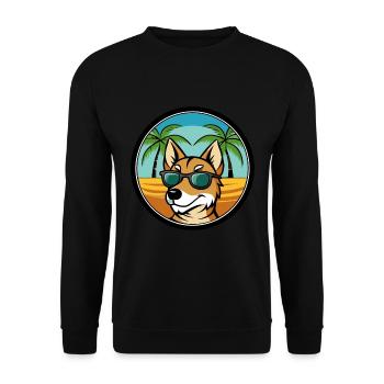 Hygenhund Chien Race Dessin Animé Lunettes De Soleil Plage - Sweat-shirt Unisexe - noir - Devant - Alina (178cm) & Michal (187cm)