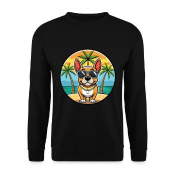 Grand Anglo Francais Dog Breed Cartoon Sunglasses - Unisex Sweatshirt - black - Front - Alina (178cm) & Michal (187cm)