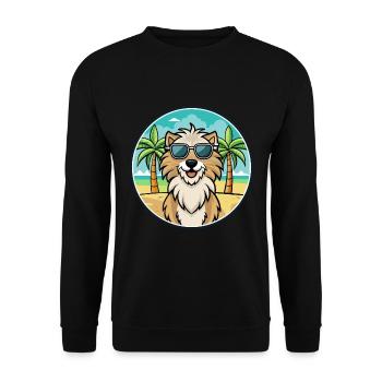 Kuchi Afghan Shepard Dog Breed Cartoon Sunglasses - Unisex Sweatshirt - black - Front - Alina (178cm) & Michal (187cm)