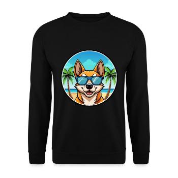 Lundehund Chien Race Dessin Animé Lunettes De Soleil Plage - Sweat-shirt Unisexe - noir - Devant - Alina (178cm) & Michal (187cm)