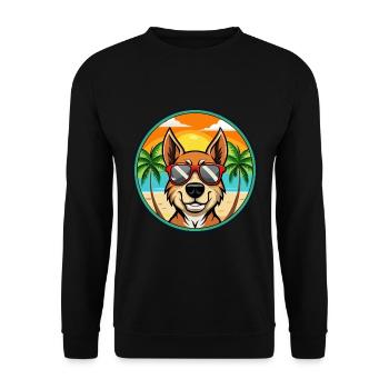 Chien de chasse lituanien race dessin animé lunettes de soleil plage - Sweat-shirt Unisexe - noir - Devant - Alina (178cm) & Michal (187cm)