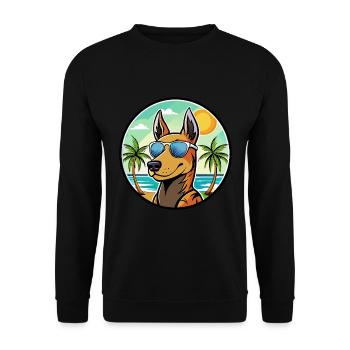 Manchester Terrier Hunderasse Cartoon Sonnenbrille - Unisex Pullover - Schwarz - Vorne - Alina (178cm) & Michal (187cm)