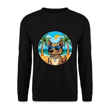 Magyar Agar Chien Race Dessin Animé Lunettes de soleil Plage - Sweat-shirt Unisexe - noir - Devant - Alina (178cm) & Michal (187cm)