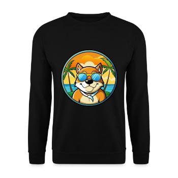 Moskau Watchdog Rasse Cartoon Sonnenbrille Strand - Unisex Pullover - Schwarz - Vorne - Alina (178cm) & Michal (187cm)