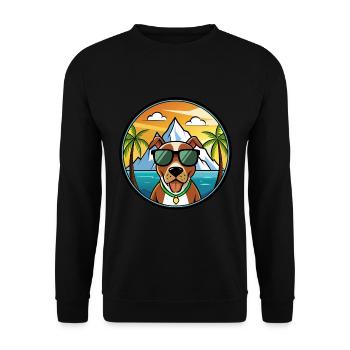 Mountain Cur Hund Rasse Cartoon Sonnenbrille Strand - Unisex Pullover - Schwarz - Vorne - Alina (178cm) & Michal (187cm)