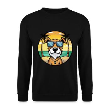 Chien courant à poil dur d’Istrie Race de chien de dessin animé Plage - Sweat-shirt Unisexe - noir - Devant - Alina (178cm) & Michal (187cm)