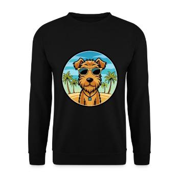 Lakeland Terrier Chien Race Dessin Animé Lunettes De Soleil Plage - Sweat-shirt Unisexe - noir - Devant - Alina (178cm) & Michal (187cm)