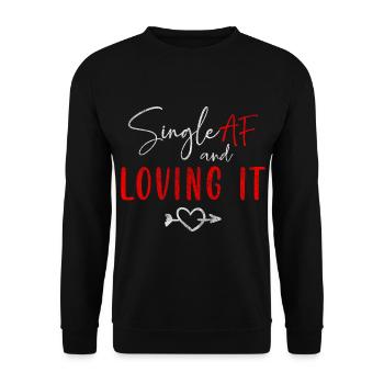 Single Dating Fun Flirt - Unisex Sweatshirt - black - Front - Alina (178cm) & Michal (187cm)