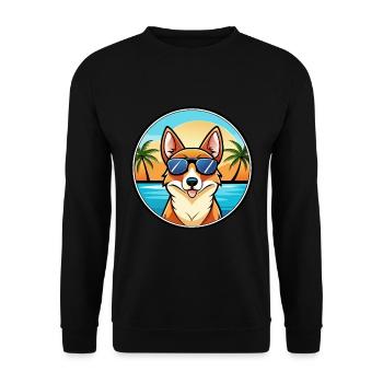 Norwegische Lundehund Hunderasse Cartoon Sonnenbrille - Unisex Pullover - Schwarz - Vorne - Alina (178cm) & Michal (187cm)