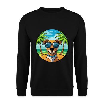 Patterdale Terrier Hunderasse Cartoon Sonnenbrille - Unisex Pullover - Schwarz - Vorne - Alina (178cm) & Michal (187cm)