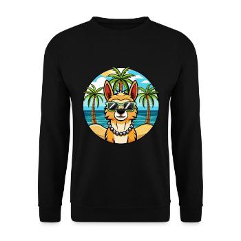 Lunettes de soleil péruviennes inca orchidée chien race dessin animé - Sweat-shirt Unisexe - noir - Devant - Alina (178cm) & Michal (187cm)