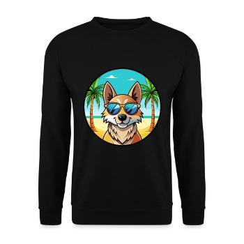 Slovensky Kopov Dog Breed Cartoon Sunglasses Beach - Unisex Sweatshirt - black - Front - Alina (178cm) & Michal (187cm)