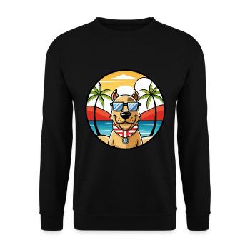 Norwegischer Windhund Rasse Cartoon Sonnenbrille Strand - Unisex Pullover - Schwarz - Vorne - Alina (178cm) & Michal (187cm)