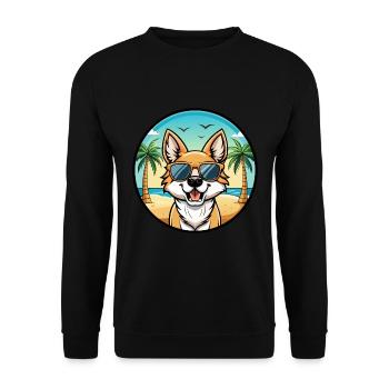 Phalene Chien Race Dessin Animé Lunettes De Soleil Plage - Sweat-shirt Unisexe - noir - Devant - Alina (178cm) & Michal (187cm)