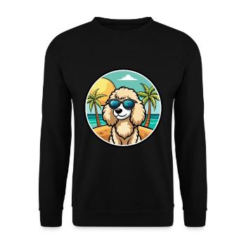 Poodle Dog Breed Cartoon Sunglasses Beach - Unisex Sweatshirt - black - Front - Alina (178cm) & Michal (187cm)