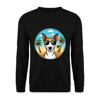 Smooth Fox Terrier Chien Race Dessin Animé Lunettes de soleil - Sweat-shirt Unisexe - noir - Devant - Alina (178cm) & Michal (187cm)