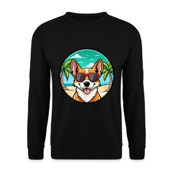 Portugiesische Podengo Hunderasse Cartoon Sonnenbrille - Unisex Pullover - Schwarz - Vorne - Alina (178cm) & Michal (187cm)