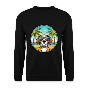 Treeing Walker Coonhound Race Chien Dessin Animé Plage - Sweat-shirt Unisexe - noir - Devant - Alina (178cm) & Michal (187cm)