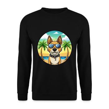 Bétail portugais Chien Race Dessin Animé Lunettes De Soleil Plage - Sweat-shirt Unisexe - noir - Devant - Alina (178cm) & Michal (187cm)