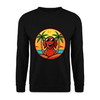 Redbone Coonhound Chien Race Dessin Animé Lunettes De Soleil Plage - Sweat-shirt Unisexe - noir - Devant - Alina (178cm) & Michal (187cm)