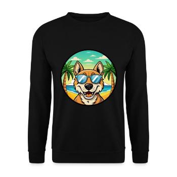 Russischer Jagdhund Rasse Cartoon Sonnenbrille Strand - Unisex Pullover - Schwarz - Vorne - Alina (178cm) & Michal (187cm)