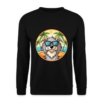 Chien de berger des Pyrénées Race Dessin animé Lunettes de soleil Plage - Sweat-shirt Unisexe - noir - Devant - Alina (178cm) & Michal (187cm)