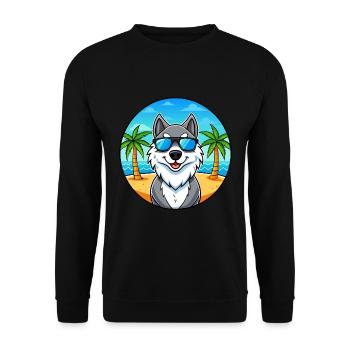 Lunettes de soleil Seppala Siberian Sleddog Breed Cartoon - Sweat-shirt Unisexe - noir - Devant - Alina (178cm) & Michal (187cm)
