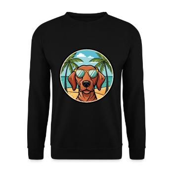 Vizsla à poil dur race de chien dessin animé lunettes de soleil plage - Sweat-shirt Unisexe - noir - Devant - Alina (178cm) & Michal (187cm)