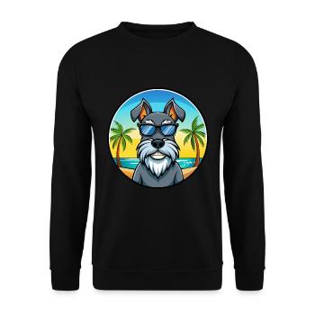 Standard Schnauzer Hunderasse Cartoon Sonnenbrille - Unisex Pullover - Schwarz - Vorne - Alina (178cm) & Michal (187cm)