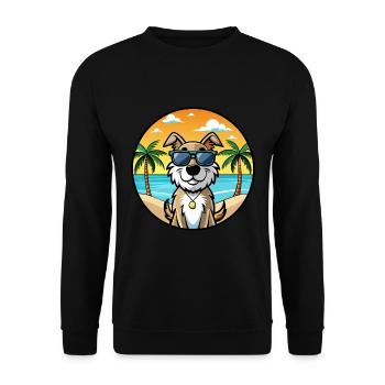 Slovensky Cuvac Chien Race Dessin Animé Lunettes de Soleil Plage - Sweat-shirt Unisexe - noir - Devant - Alina (178cm) & Michal (187cm)