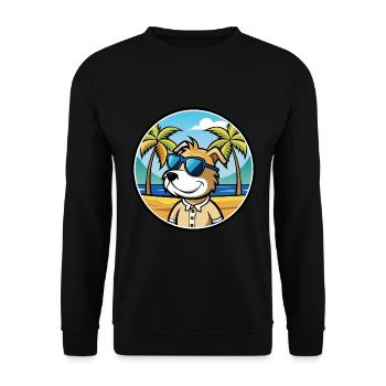 Sporting Lucas Terrier Chien Race Dessin Animé Plage - Sweat-shirt Unisexe - noir - Devant - Alina (178cm) & Michal (187cm)