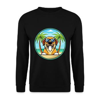 Spanish Mastiff Dog Breed Cartoon Sunglasses Beach - Unisex Sweatshirt - black - Front - Alina (178cm) & Michal (187cm)