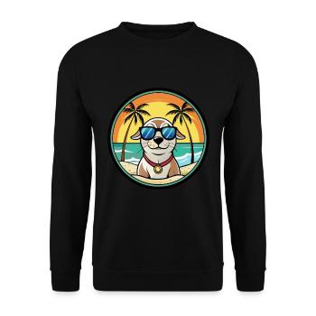 Seskar phoque chien race dessin animé lunettes de soleil plage - Sweat-shirt Unisexe - noir - Devant - Alina (178cm) & Michal (187cm)