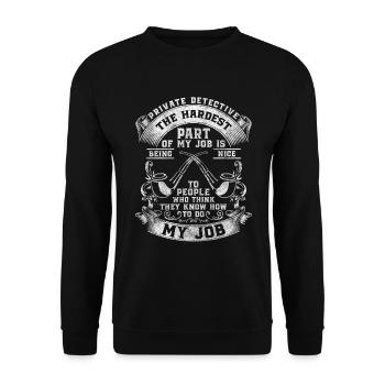 Private Detective Trace Crime Police - Unisex Sweatshirt - black - Front - Alina (178cm) & Michal (187cm)