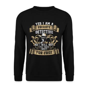 Schnüffler Hinweis Fährte Polizei - Unisex Pullover - Schwarz - Vorne - Alina (178cm) & Michal (187cm)