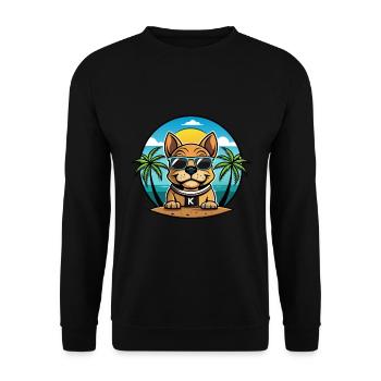 Kai Ken Hunderasse Cartoon Sonnenbrille Strand - Unisex Pullover - Schwarz - Vorne - Alina (178cm) & Michal (187cm)