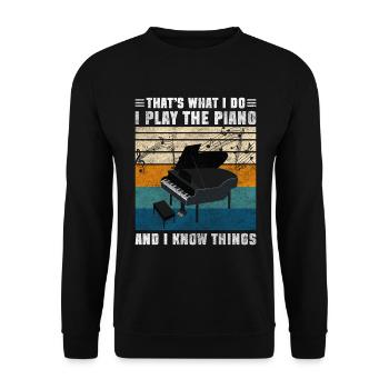 Piano Player Classical Musician Concert - Unisex Sweatshirt - black - Front - Alina (178cm) & Michal (187cm)