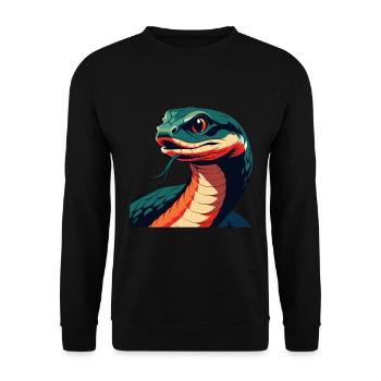 Snake Cartoon Character Colorful Pet Animal - Unisex Sweatshirt - black - Front - Alina (178cm) & Michal (187cm)